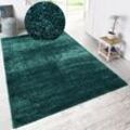 Hochflor-Teppich HOME AFFAIRE "Malin" Gr. 7, grün (emerald), B:240cm H:43mm L:320cm, Kunstfaser, Teppiche, Shaggy in Uni-Farben, einfarbig, leicht glänzend, besonders weich