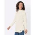 Strickpullover CASUAL LOOKS "Pullover", Damen, Gr. 36, beige (ecru), 50% Baumwolle, 50% Polyacryl, unifarben, Langarm, Pullover