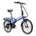 Zündapp Z101 20 Zoll Elektro Klapprad für Erwachsene 150 - 180 cm 6 Gang E Klappfahrrad E Bike Faltrad Pedelec StVZO