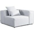 Home Deluxe - Modulares Sofa verona Farbe: Hellgrau, Ausführung: Ecksofa Rechts Sofa Couch Modularsofa Eckmodul