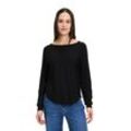 Strickpullover BETTY & CO "Betty & Co Feinstrickpullover mit U-Boot-Ausschnitt", Damen, Gr. 38, schwarz, Strick, Obermaterial: 80% Viskose, 20% Polyamid., casual, figurumspielend lang, Langarm, Pullover, Schlitz