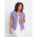 Shirtjacke CASUAL LOOKS "Sweatjacke", Damen, Gr. 36, lila (lavendel), 100% Baumwolle, unifarben, Kurzarm, Shirts