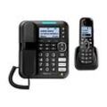 Amplicomms BigTel 1580 Combo - Mit Schnur/schnurlos - Anrufbeantworter mit Rufnummernanzeige - DECT - Schwarz + zusÃ¤tzliches Handset