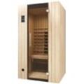 Infrarotkabine WEKA "Infrarotkabine TANILLA 1", beige (natur), ohne Ofen, externe Steuerung, (ohne Ofen), Saunen, naturbelassen, stabile Sitzbank, weka Linienstrahler