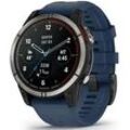 Garmin quatix 7 Sapphire 47mm Bluetooth Silikonarmband blau Kunststoffgehäuse schwarz