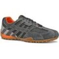 Schnürschuh GEOX "U SNAKE ORIGINAL", Herren, Gr. 39, grau, Leder, Textil, sportlich, Schuhe, Schnürschuh, Freizeitschuh, Trekking Sneaker mit Lederinnensohle