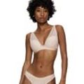 Schalen-BH TRIUMPH "Aura Spotlight WP", Damen, Gr. 75, Cup C, beige (creamy drea), Single Jersey, Spitze, Obermaterial: 54% Polyamid, 35% Polyester, 11% Elasthan, unifarben, bestickt, feminin, BHs, Cup A-E, tiefes Dekolleté