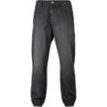 Bequeme Jeans URBAN CLASSICS "Urban Classics Herren Loose Fit Jeans", Herren, Gr. 32/34, Länge 34, schwarz (realschwarz washed), 100% Baumwolle, unifarben, casual, Jeans