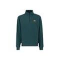 Sweater ALPHA INDUSTRIES "Alpha Industries Men - Sweatshirts Half Zip Sweater SL", Herren, Gr. L, grün (force grün), Obermaterial: 80% Baumwolle, 20% Polyester, regular fit, Sweatshirts