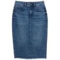 TOM TAILOR Damen Midi-Jeansrock mit Schlitz, blau, Uni, Gr. 36