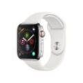 Apple Watch Series 4 (2018) GPS + Cellular 40 mm - Rostfreier Stahl Silber - Sportarmband Weiß