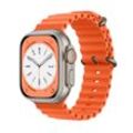 Apple Watch Ultra (2022) GPS + Cellular 49 mm - Titan Titan Natur - Ocean Armband Orange