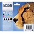 Epson T0715 Original Tintenpatrone C13T07154012 Schwarz, Cyan, Magenta, Gelb Multipack 4 Stück