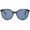 TOM TAILOR Damen Retro Sonnenbrille mit runden Gläsern, blau, Logo Print, Gr. ONESIZE