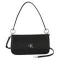 Henkeltasche CALVIN KLEIN JEANS "MINIMAL MONOGRAM SHOULDERPOUCH25", Damen, Gr. B/H/T: 25cm x 14cm x 3,5cm, schwarz, Polyester, Lederimitat, Taschen, Handtasche, Umhängetasche, Abendtasche Damen