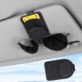 CCYKXA Upbeat Auto-Brillenhalter, magnetischer Auto-Brillenhalter, multifunktionaler Auto-Organizer aus Leder, Sonnenbrillen-Halter-Clip,