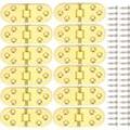 Ccykxa - 12 Stück Klappscharniere aus Zinklegierung, 180-Grad-Scharniere mit runden Kanten, Möbelscharniere für Tisch, Schrank, Tür, Möbel (Gold)