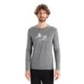 Icebreaker Merino 200 Oasis Langarmshirt Last Run - Mann - Gritstone Heather - Größe L