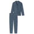 Schiesser Pyjama Herren Jersey bedruckt, blau