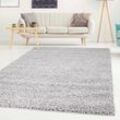 Hochflor-Teppich CARPET CITY "Shaggi uni 500" Gr. 7, grau, B:230cm H:30mm L:320cm, Kunstfaser, Teppiche, Shaggy-Teppich, Uni Farben, Langflor, Weich