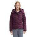 Steppjacke TOM TAILOR, Damen, Gr. XL (42), lila (schwarzberry), Steppware, Obermaterial: 100% Polyester. Futter: 100% Polyester, unifarben, casual, regular fit Po-bedeckend, ohne Ausschnitt, Langarm, Jacken, mit Kapuze