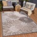 Teppich SANAT "Floral 2 Outdoor", beige, B:200cm H:6mm L:290cm, Kunstfaser, Teppiche, In- und Outdoor geeignet, Blumen, Balkon, Terrasse, Außenbereich