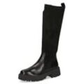 Winterstiefel CAPRICE, Damen, Gr. 38, Normalschaft, schwarz, Leder, Textil, unifarben, Veloursleder, klassisch, Schuhe, Blockabsatz, Stiefel, Langschaftstiefel in bequemer Weite