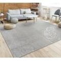 Teppich PACO HOME "Porto 890", silber (silberfarben), B:240cm H:13mm L:340cm, Obermaterial: 100% Polypropylen, Teppiche, Kurzflor, Uni-Farben, ideal im Wohnzimmer & Schlafzimmer