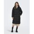 Steppmantel ONLY "ONLMONTANA LONG PUFFER JACKET NOOS OTW", Damen, Gr. XS (34), schwarz, Steppware, Obermaterial: 100% Polyester, unifarben, leicht glänzend, modisch, Langarm, Mäntel