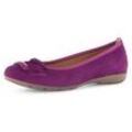 Ballerina GABOR Gr. 41, lila (orchidee), Damen, Ziegenveloursleder, Glattleder, unifarben, Schuhe, Businessschuh, Halbschuh, Schlupfschuh, komfortabler Elastikeinfass