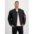 Bomberjacke ALPHA INDUSTRIES "Alpha Industries Men - Bomber Jackets MA-1 VF Fighter Squadron", Herren, Gr. L, schwarz, Obermaterial/Futter: 100% Nylon, Füllung: 100% Polyester, Jacken