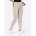 Slim-fit-Jeans ASCARI, Damen, Gr. 34, Normalgrößen, beige (sand), 91% Baumwolle, 6% Polyester, 3% Elasthan, unifarben, lang, Jeans