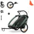 Fahrradkinder-Anhänger HAUCK "Bike N Walk Duo", Baby, grün, Fahrradanhänger, für 2 Kinder, inkl. Deichsel, Topseller