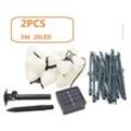 Redroad - 2er-Pack, 5 m, 20 LEDs, Solar-Gartenleuchten, Pilzform, wasserdicht, dekorative Gartenleuchten für Straße, Landschaft, Terrasse, Hof,