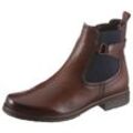 Chelseaboots GABOR, Damen, Gr. 38,5, braun, Kalbsleder, Elastischer Einsatz, used, klassisch, Schuhe, Blockabsatz, Stiefelette, Businessmode mit Stretcheinsatz