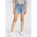 Jeansshorts LEVI'S "501 Short Long", Damen, Gr. 25, N-Gr, blau (must be mine short), Denim/Jeans, Obermaterial: 100% Baumwolle, casual, figurbetont kurz, Jeans, Mit Knopfverschluss und krempelbarem Saum