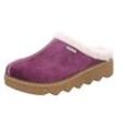 Pantoffel ROHDE "FOGGIA-D", Damen, Gr. 36, lila (violett), Veloursleder, klassisch, Schuhe, Hausschuh, Clog mit herausnehmbarer Innensohle aus Lammwolle