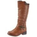 Stiefel RIEKER, Damen, Gr. 38, Varioschaft, braun (cognac, used), Lederimitat, used, klassisch, Schuhe Damenschuh Reißverschlussstiefel Stiefel Winterstiefel, Winterstiefel, Blockabsatz, mit Tex Membran, Varioschaft, Topseller