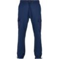 Jogginghose URBAN CLASSICS "Urban Classics Herren Commuter Sweatpants", Herren, Gr. L, US-Größen, blau (dunkelblau), 65% Baumwolle, 35% Polyester, unifarben, normal, Hosen