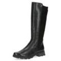 Stiefel CAPRICE, Damen, Gr. 37,5, Normalschaft, schwarz, Leder, Textil, unifarben, klassisch, Schuhe, Blockabsatz, Langschaftstiefel, Businessstiefel mit Reißverschluss