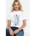 Kurzarmshirt RICH & ROYAL, Damen, Gr. M, weiß, Single Jersey, Obermaterial: 100% Baumwolle, casual, Rundhals, Kurzarm abgesteppte Kante, Shirts, Print "There she GLOWS again"