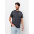 T-Shirt JACK WOLFSKIN "ESSENTIAL T M" Gr. L (52), blau (schwarz, navy), Herren, Obermaterial: 100% Cotton organic; Kontrast: 100% Cotton organic, Shirts