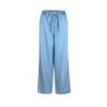 Stoffhose LIEBLINGSSTÜCK "LS-050", Damen, Gr. 40, N-Gr, blau (true blau), Web, Obermaterial: 55% Baumwolle, 45% Lyocell, unifarben, modisch, gerade, Hosen, elastischer Bund mit Taillenzug, Eingrifftaschen