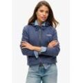 Kapuzensweatjacke SUPERDRY "ESSENTIAL LOGO ZIP HOODIE HB", Damen, Gr. S, blau (mariner navy), Sweatware, Obermaterial: 100% Baumwolle, unifarben, casual, relaxed fit, Langarm Rippbündchen, Sweatjacken