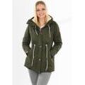 Winterjacke NAVAHOO "Ireliaa", Damen, Gr. L (40), grün (olive), Obermaterial: 100% Baumwolle; Innenmaterial: 100% Polyester; Futter: 100% Polyester, Jacken, mit warmen Teddyfell