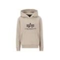 Hoodie ALPHA INDUSTRIES "Alpha Industries Men - Hoodies Basic Hoodie Carbon", Herren, Gr. L, beige (vintage sand), Obermaterial: 80% Baumwolle, 20% Polyester, regular fit, Sweatshirts