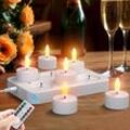 Jalleria - 6 Stück Led Teelichter mit Timer Wiederaufladbar Kerzen led Tea Light Flammenlose Kerzen Flackern Kerzenlicht Nachtlicht Elektrische