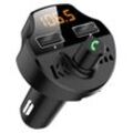 Csparkv - Auto-Bluetooth-FM-Transmitter 5.0, kabelloser Audio-Adapter für Autoradio, Freisprecheinrichtung mit 5 V/3,1 a Autoladegerät, 2