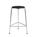 Fritz Hansen - High Dot Barhocker H 65 cm, Furnier Esche schwarz / Untergestell Chrom