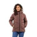 Daunenjacke JACK WOLFSKIN "MARIENPLATZ JKT W", Damen, Gr. S, braun (wild ginger), Obermaterial: 87% Polyamid, 13% Elasthan. Futter: 100% Polyester. Wattierung: 90% Entendaune, 10% Federn, sportlich, Langarm, Jacken